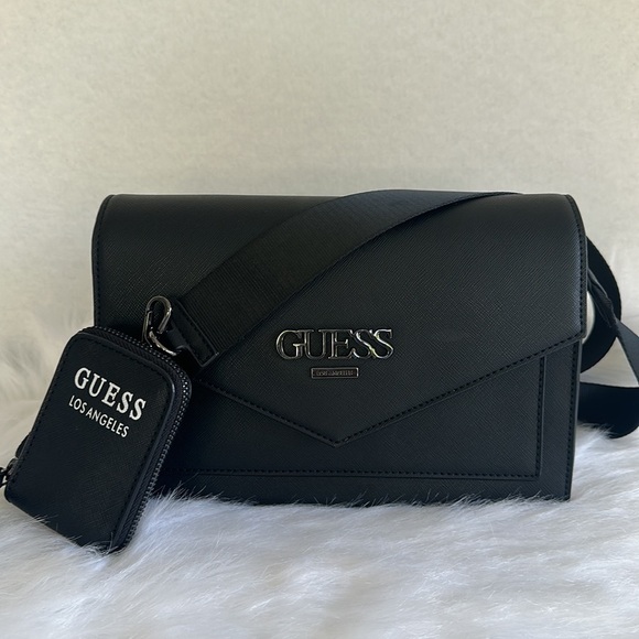 New GUESS Nashua Crossbody Bag In Black - Picture 1 of 11